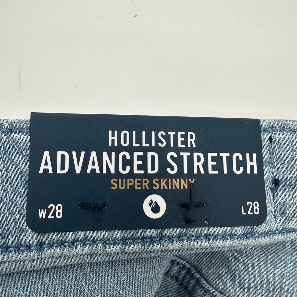 Hollister Advanced‎ Stretch Super Skinny Jeans Light Wash Mens 28x28 NEW NWT